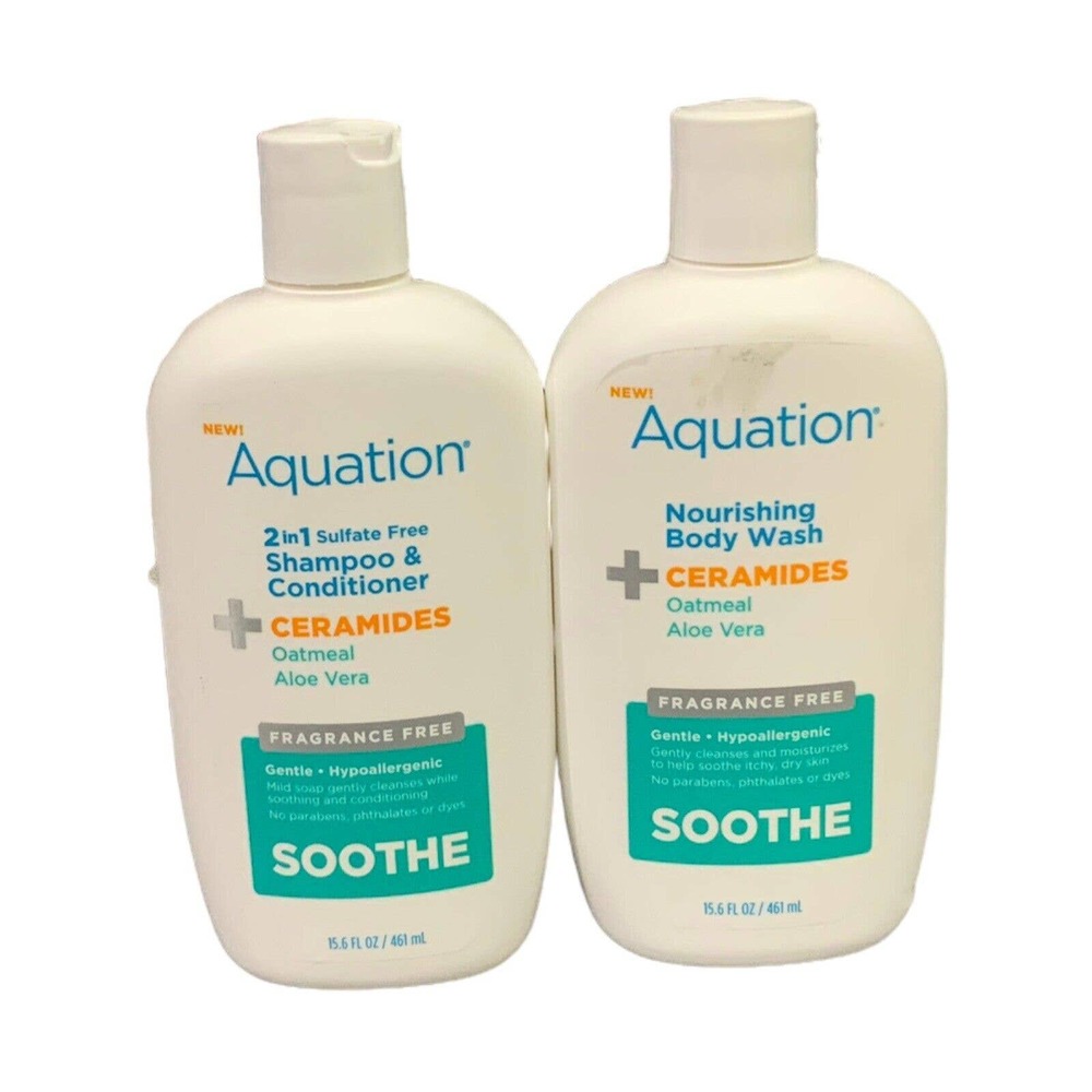 Aquation Hydrating Shampoo & Conditioner, Body Wash Lot Of 2 Oatmeal Aloe Vera